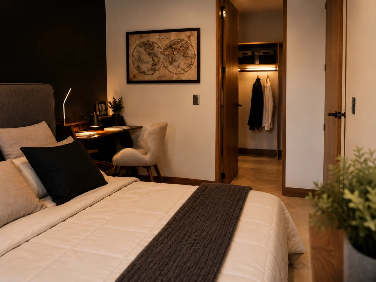 Recámara principal con vestidor en BellaVittoria